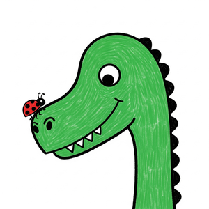 Dinosaur with a Ladybug on its Nose